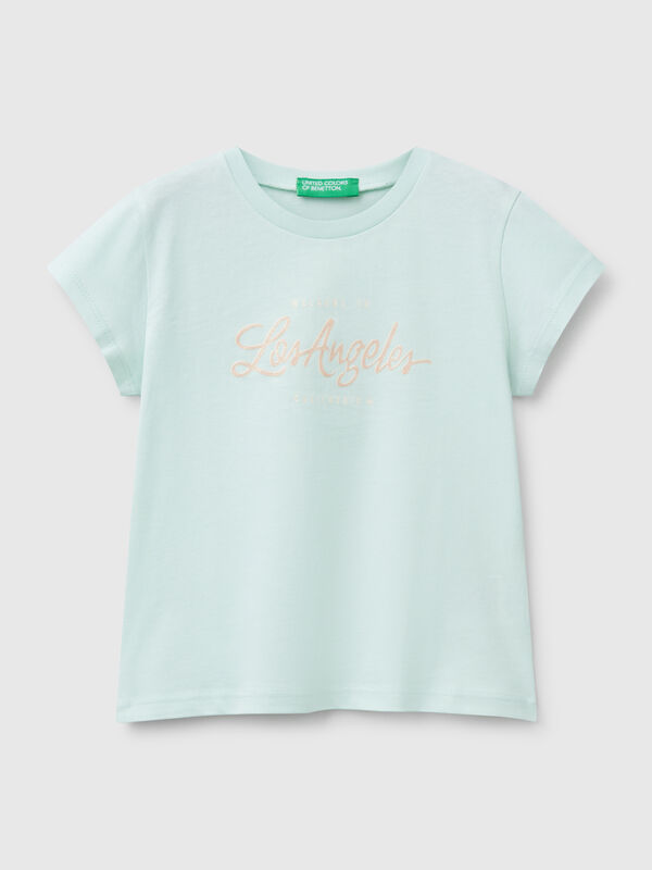 Camiseta de algodón con purpurina Niña