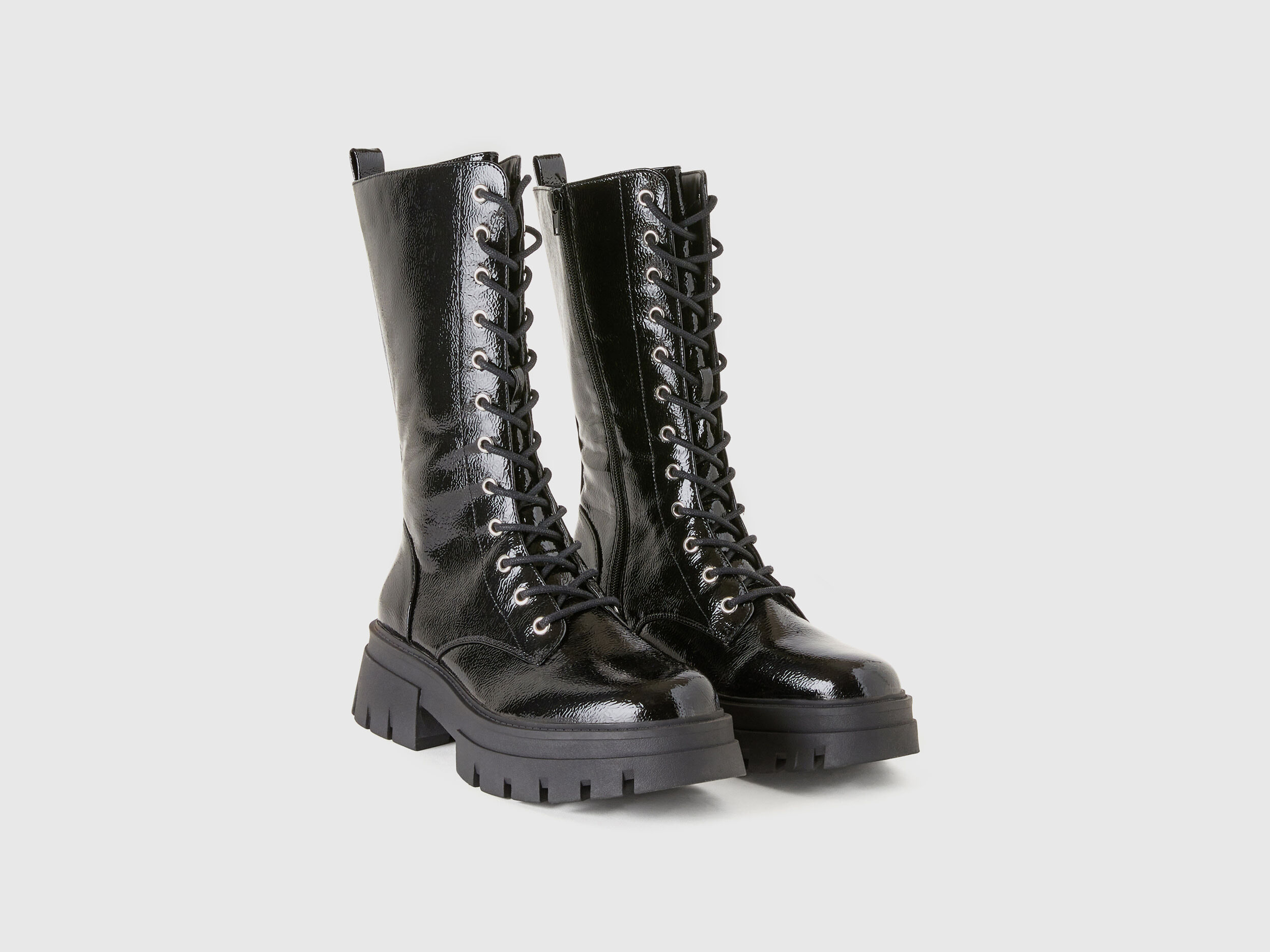 Glossy combat boots outlet