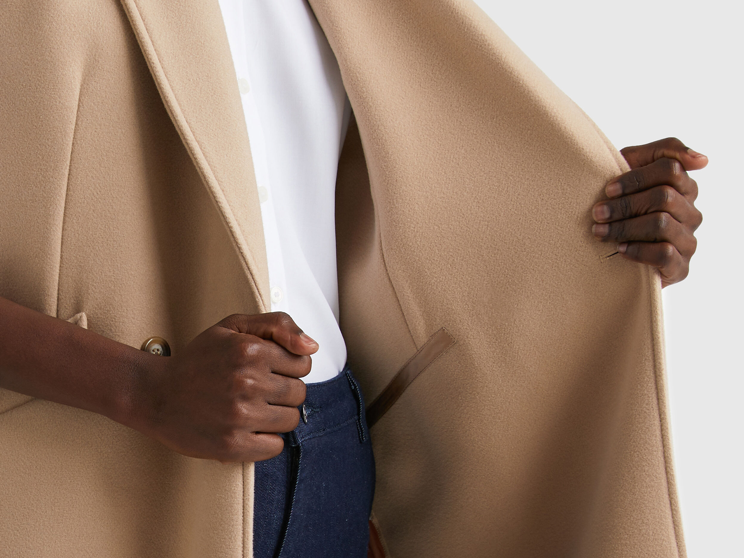 Benetton camel coat store