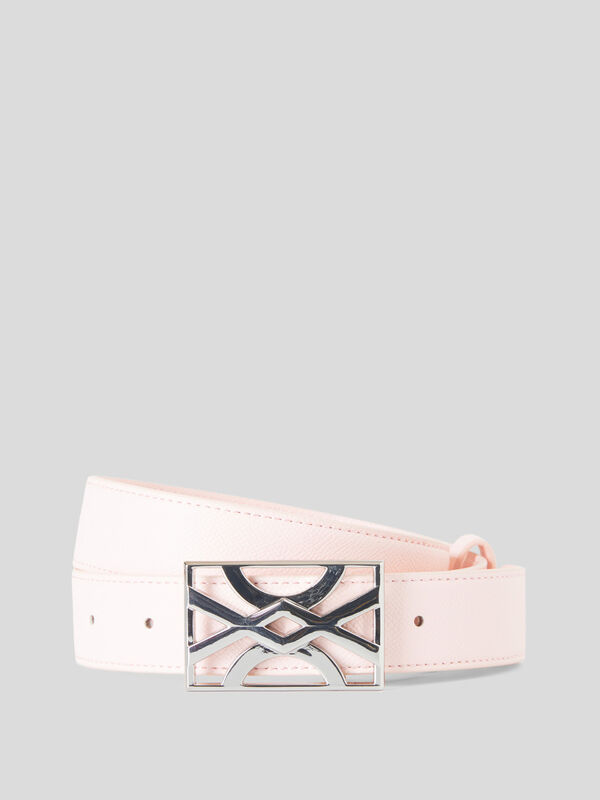 Pink belt with logoed buckle Women