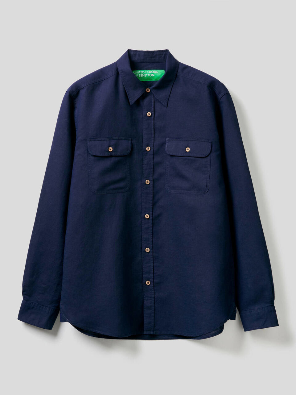 Regular fit shirt in linen blend cotton image number null