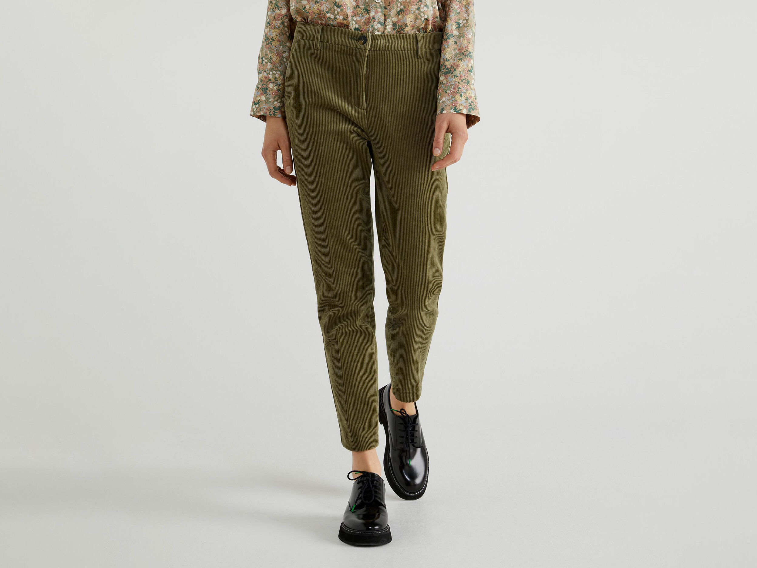 stretch velvet trousers