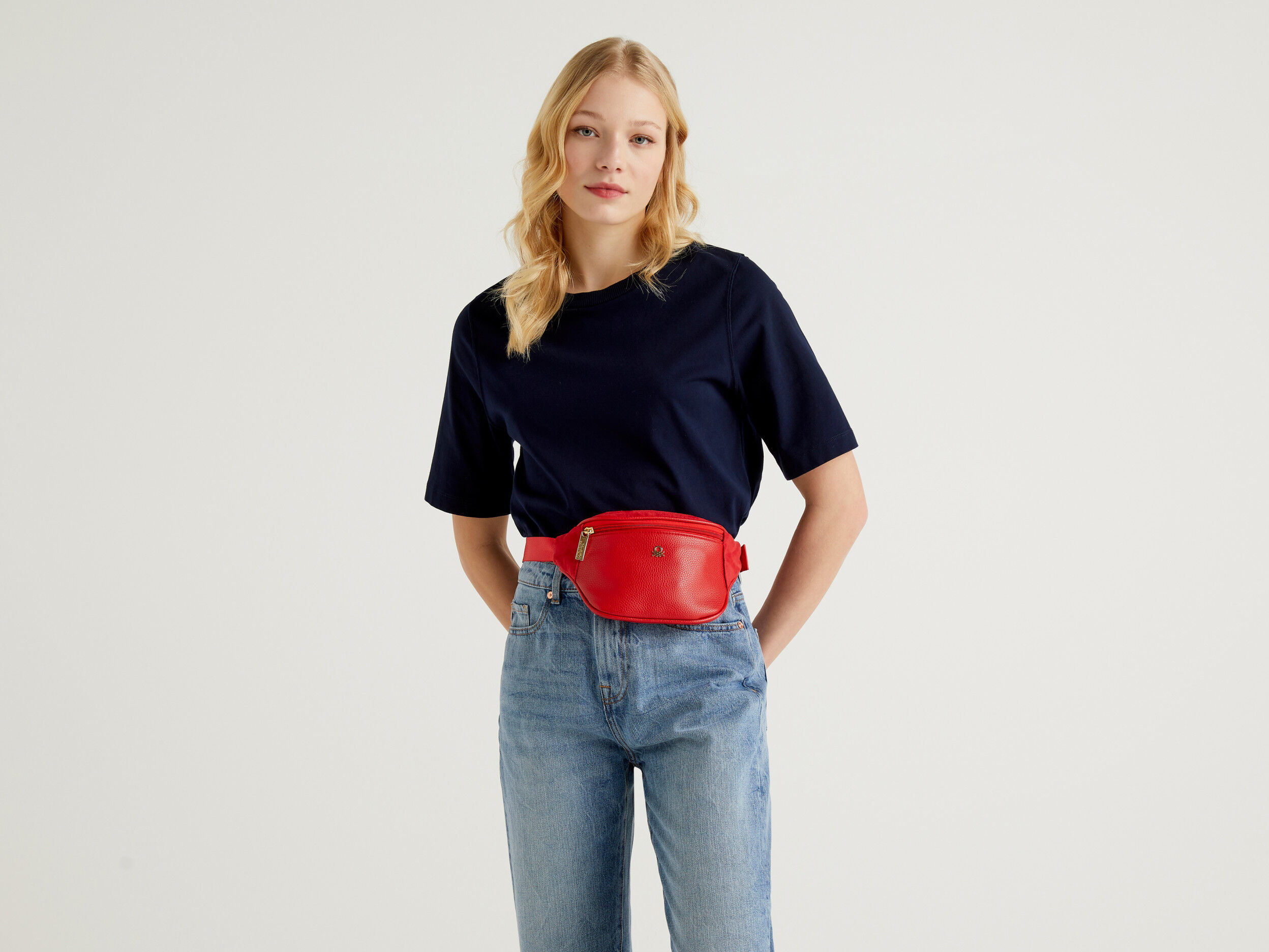 Compact bum bag Red Benetton
