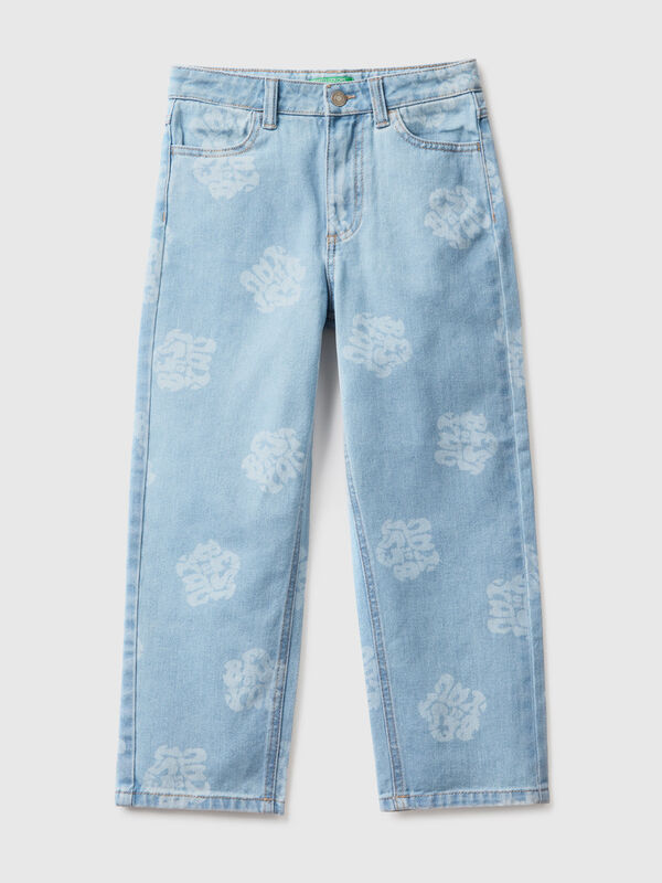 Printed straight fit jeans Junior Girl