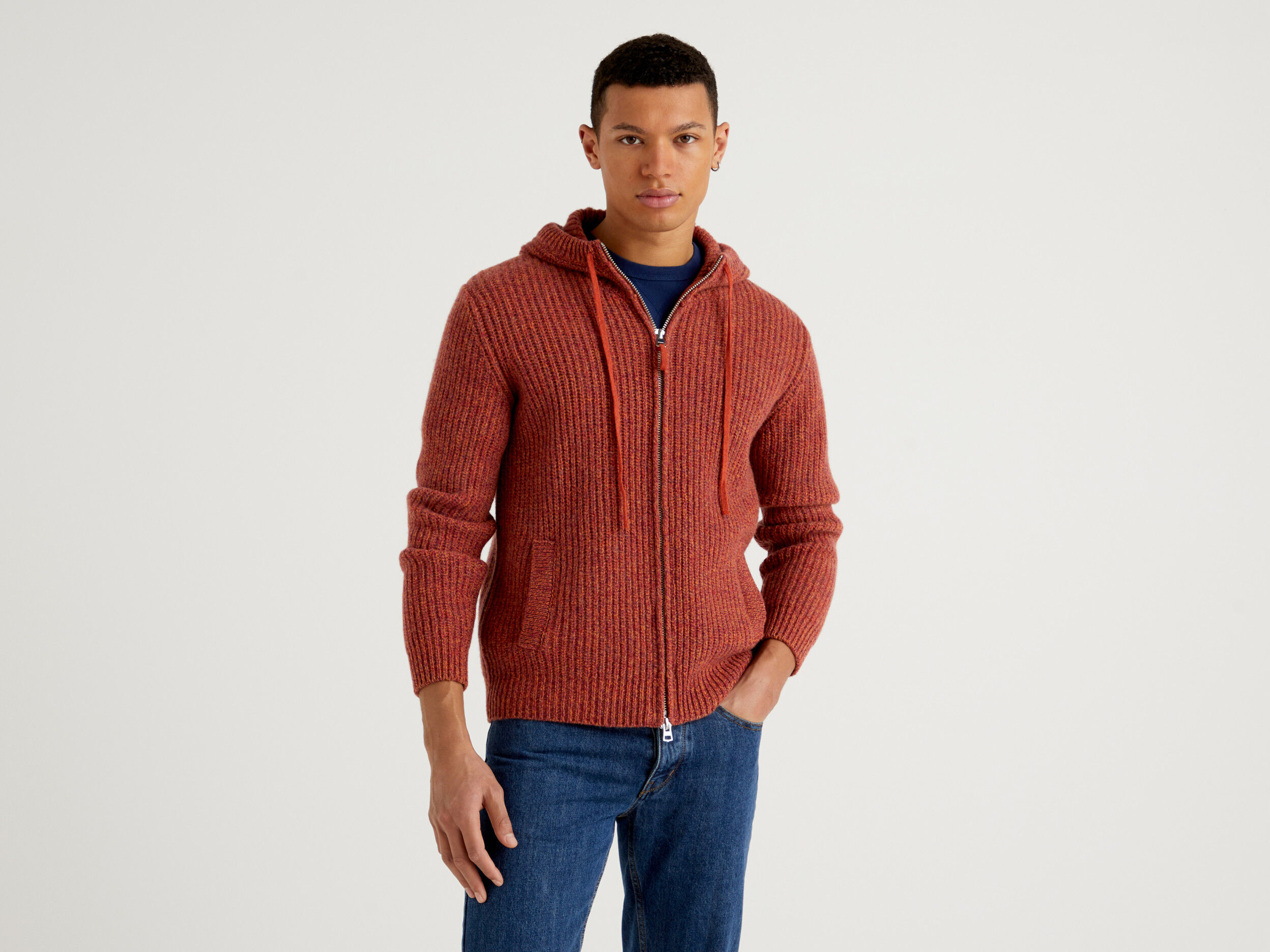 Wool sweater with hood store