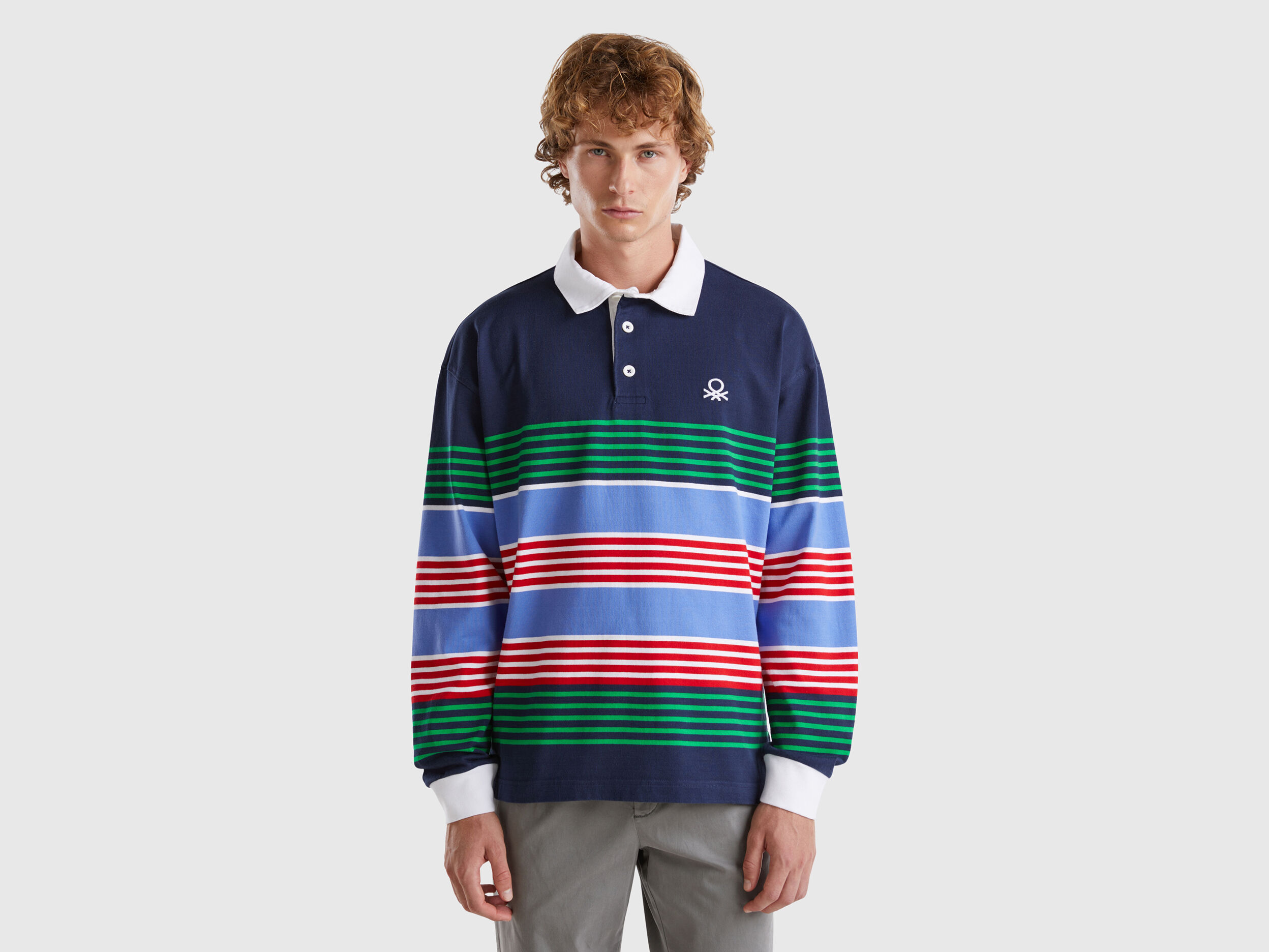 Multicolor striped rugby polo - Multi-color | Benetton