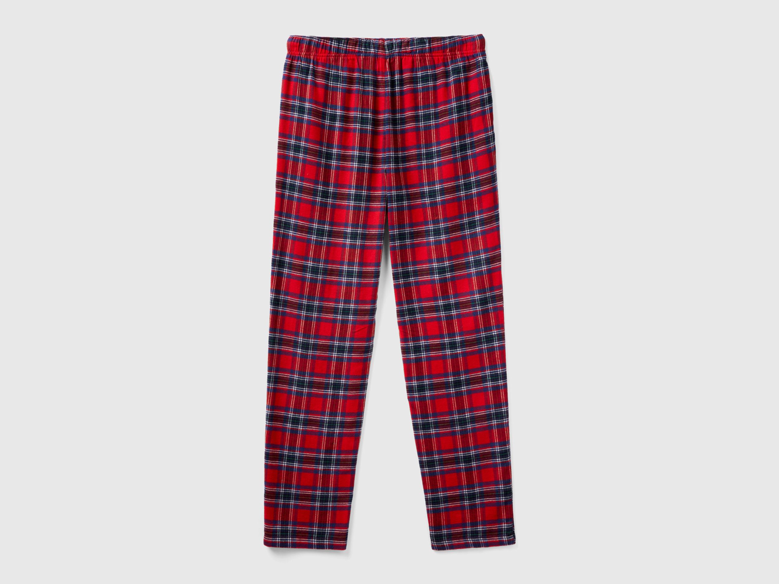 Red and blue tartan trousers Red Benetton