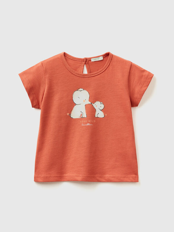 Camiseta de algodón orgánico con estampado Recién nacidos