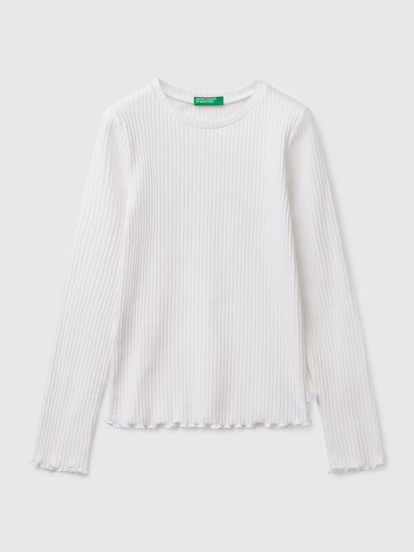 Camiseta slim fit de algodón elástico Niña