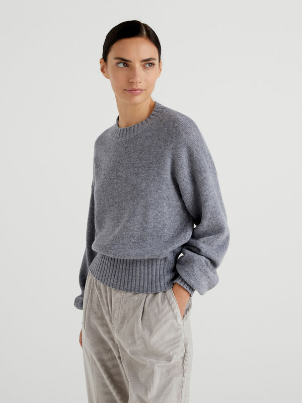 Crew neck sweater in wool blend Women