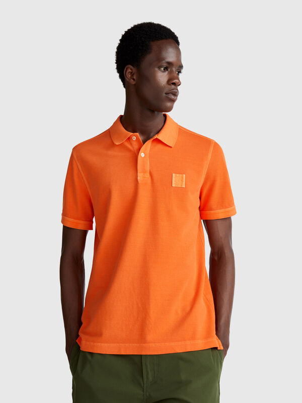 Polo naranja regular fit Hombre