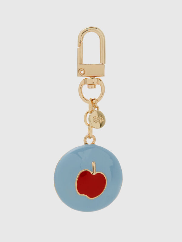 Keychain with sky blue apple pendant Women
