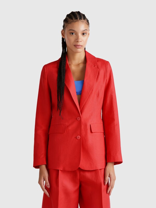 Blazer in linen blend Women