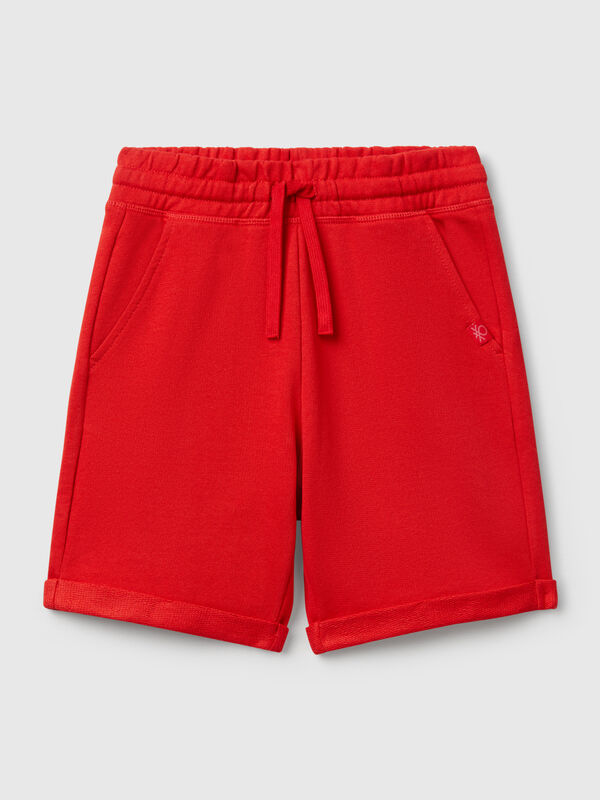 Bermuda shorts in pure cotton fleece Junior Boy
