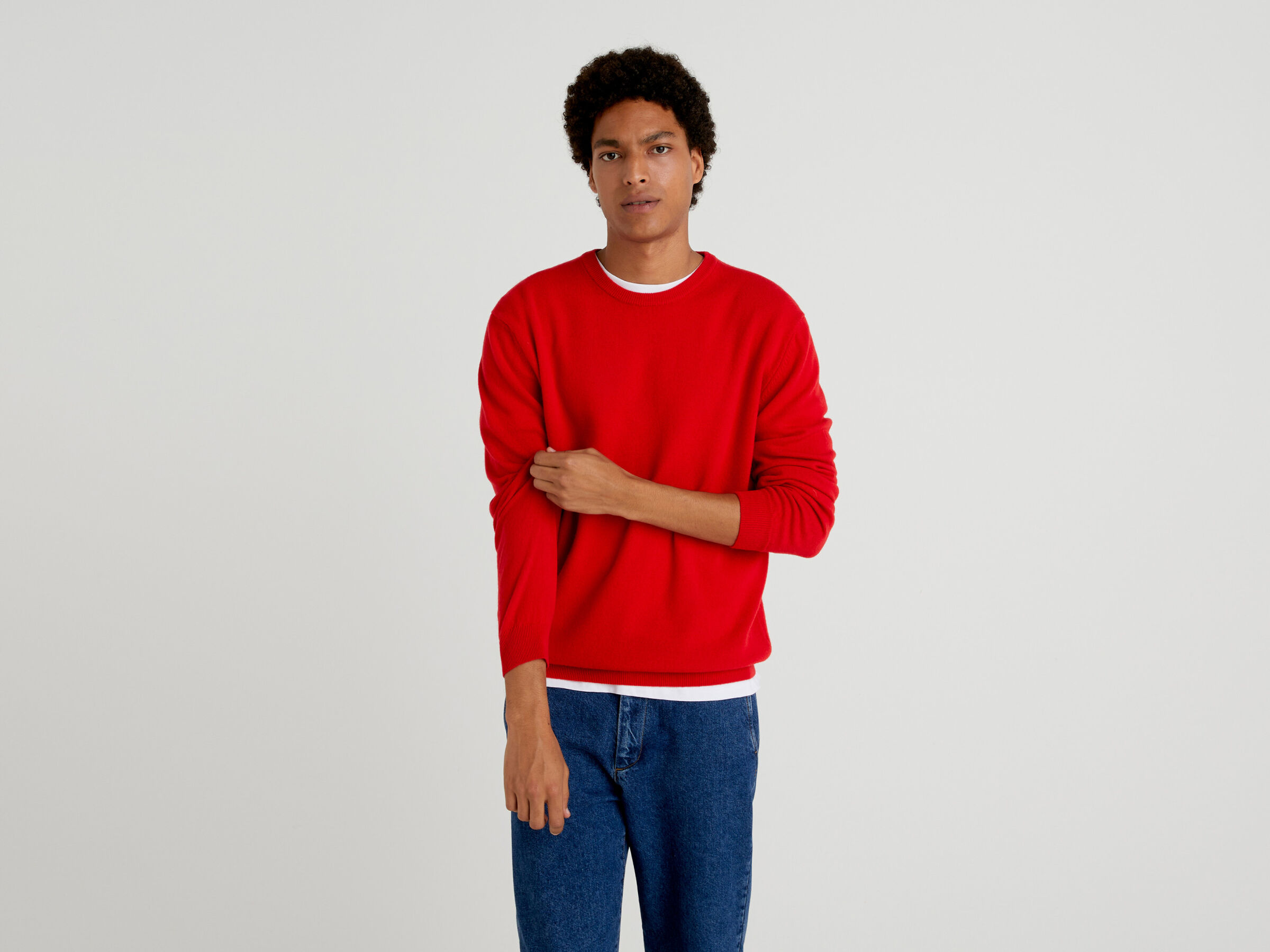 Crew neck sweater in pure virgin wool image number 3