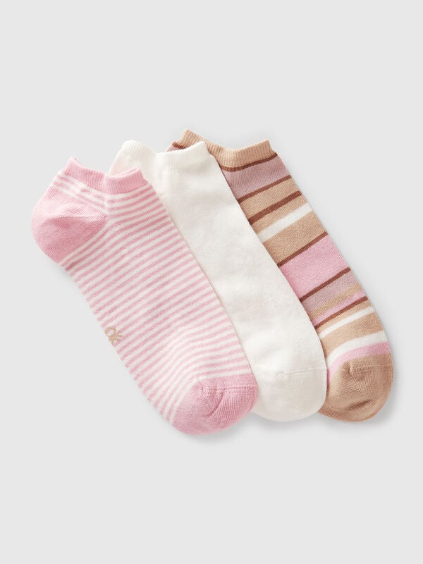 Three pairs of stretch cotton blend socks