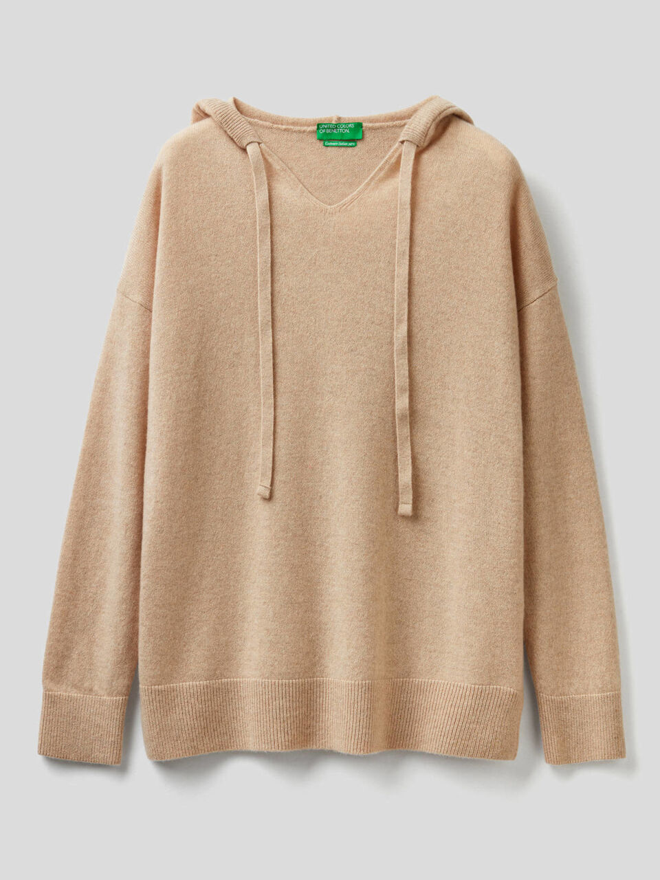 Pure cashmere sweater with hood image number 1