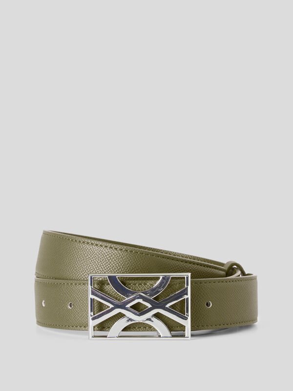 Military green belt with logoed buckle Women