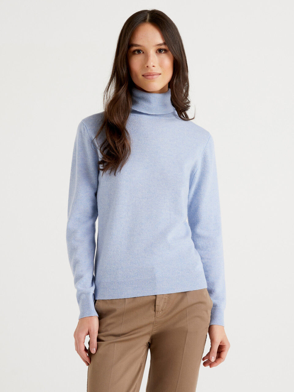 Blue Farfetch Women Clothing Sweaters Turtlenecks High-neck knit jumper 