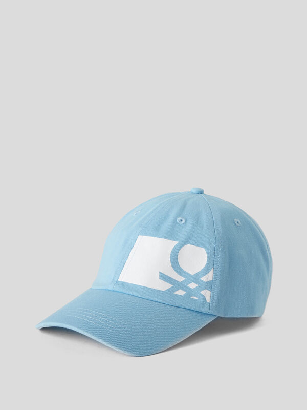 Gorra azul con estampado de logotipo Hombre