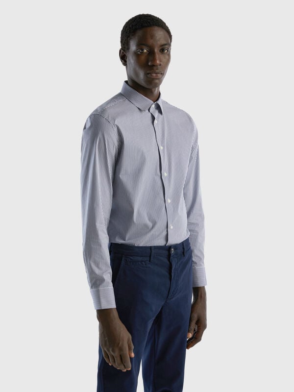 Slim fit shirt in stretch cotton blend Men