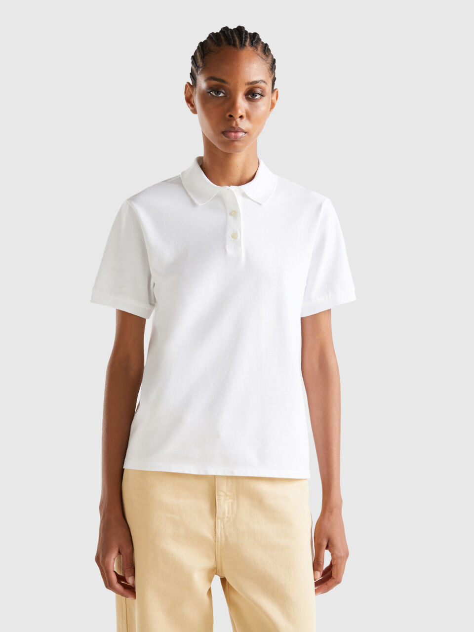 Polo sales blanco benetton