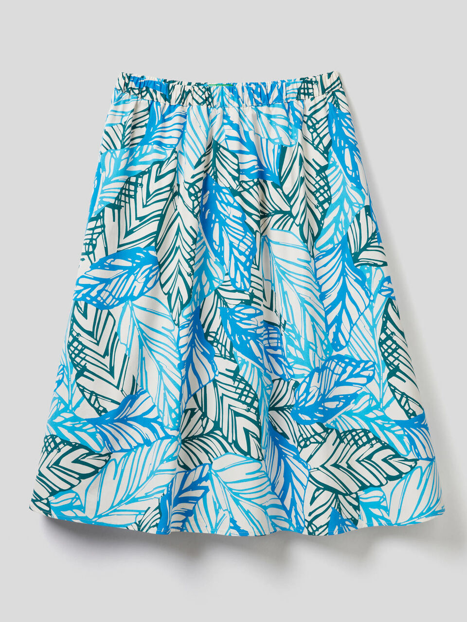 Midi skirt in printed cotton image number 1