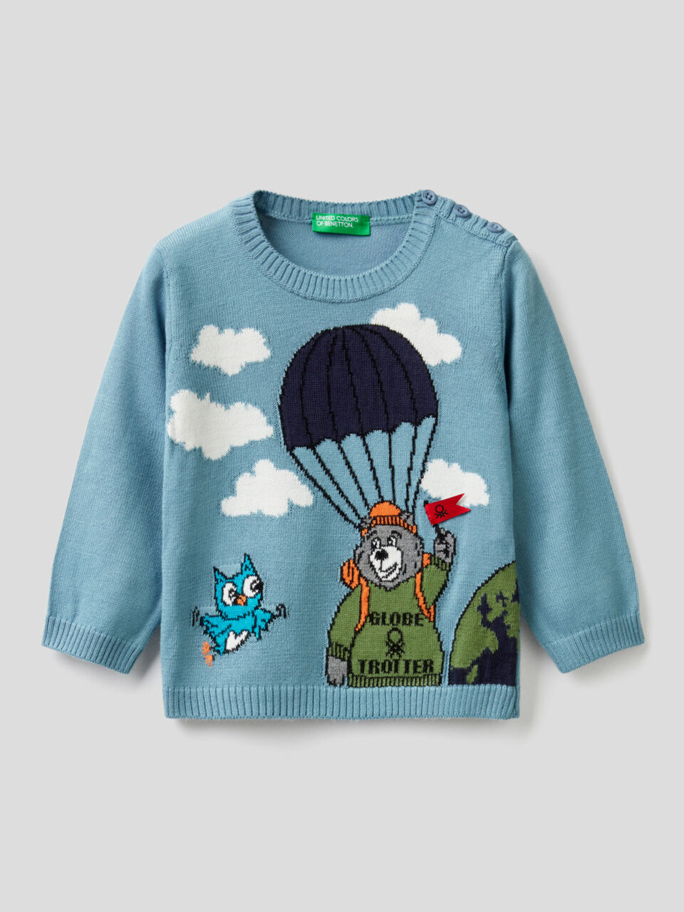 Sweater with inlaid illustration image number 1