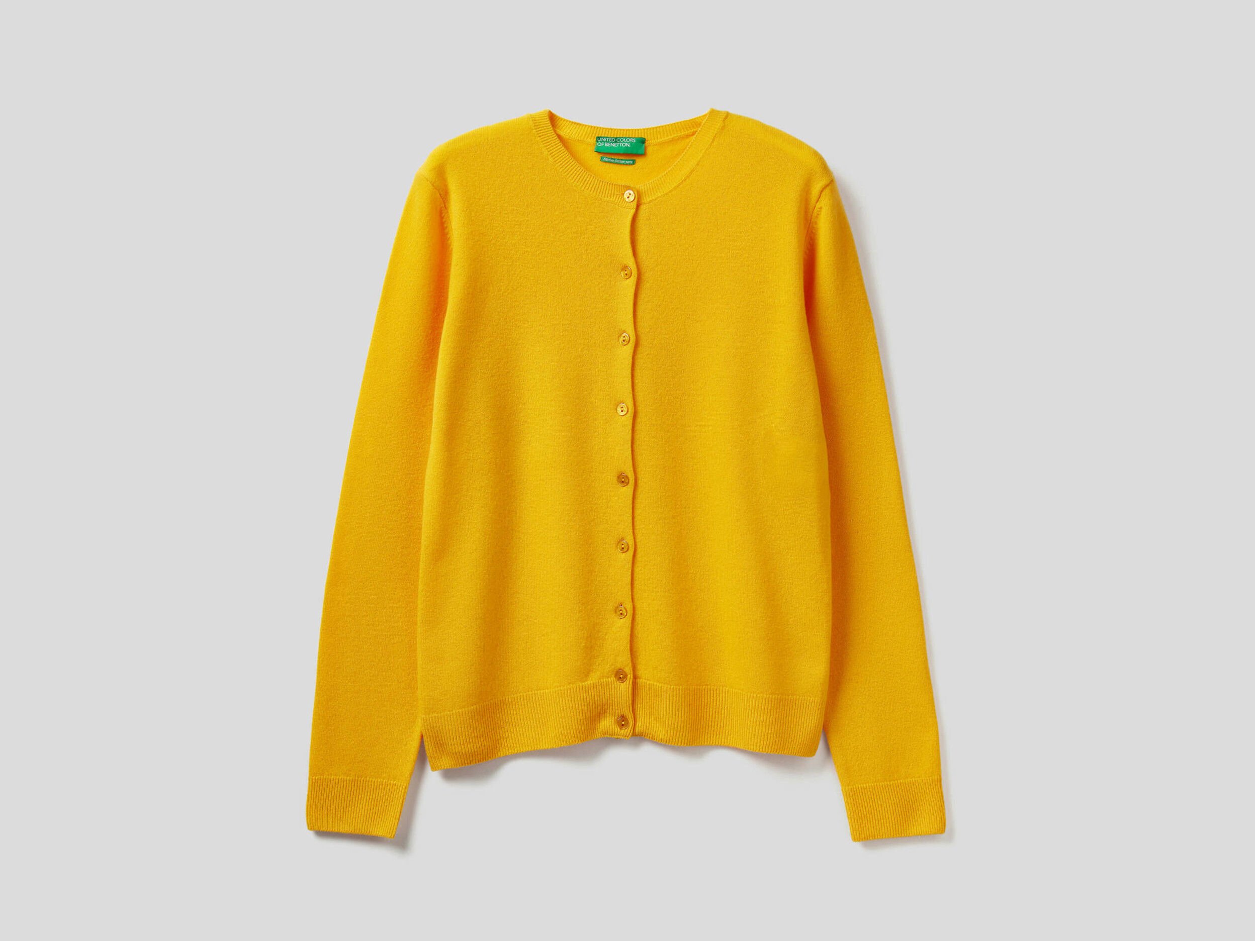 yellow wool cardigan