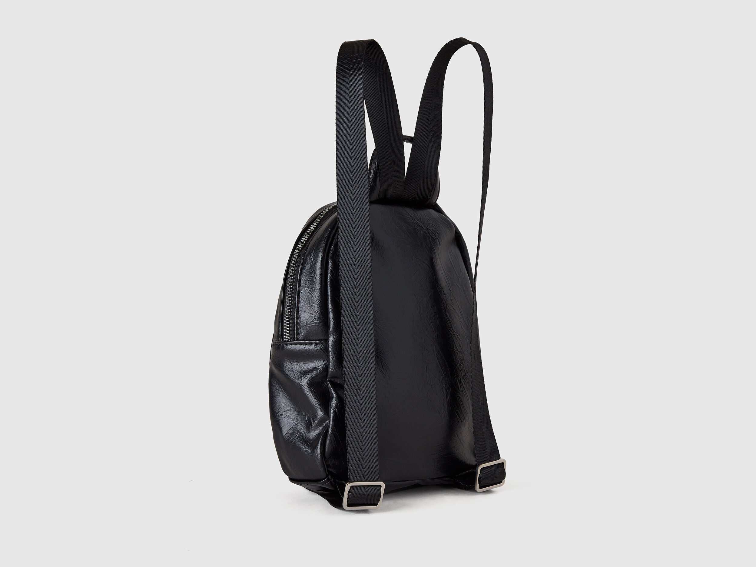 Backpack in coated fabric - Black | Benetton