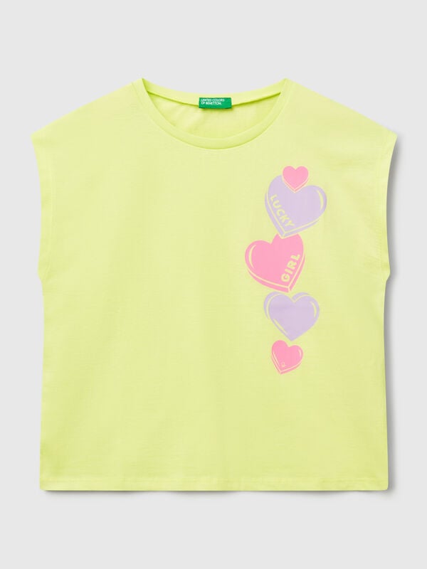 Camiseta con estampado flúor Niña