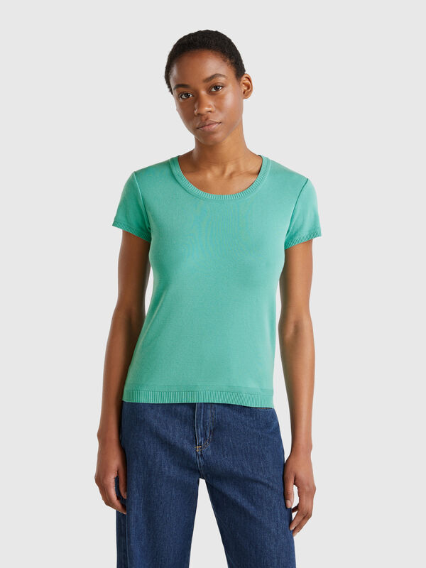 Short sleeve sweater in 100% cotton Women
