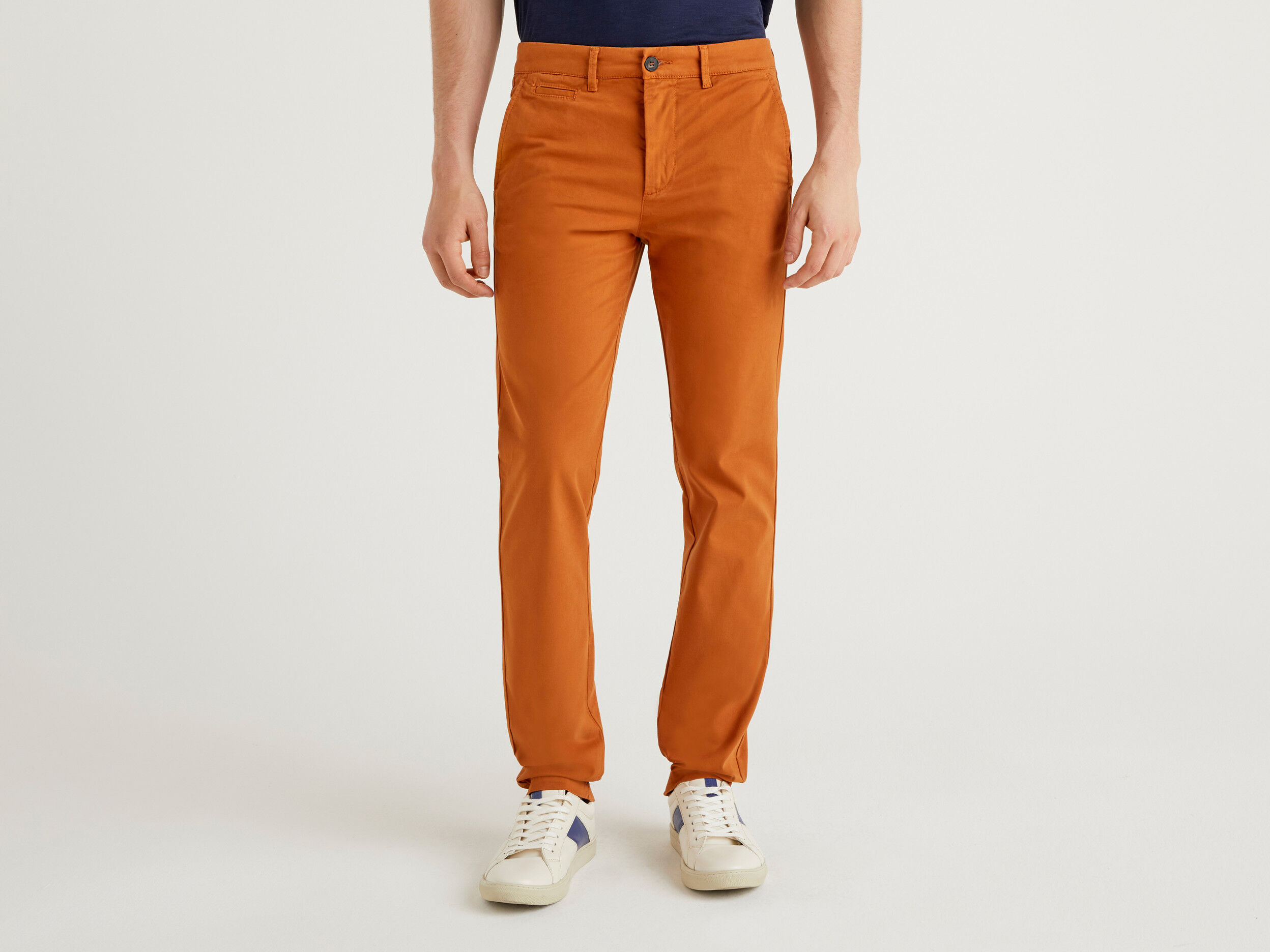 Orange slim fit chinos Burnt Benetton