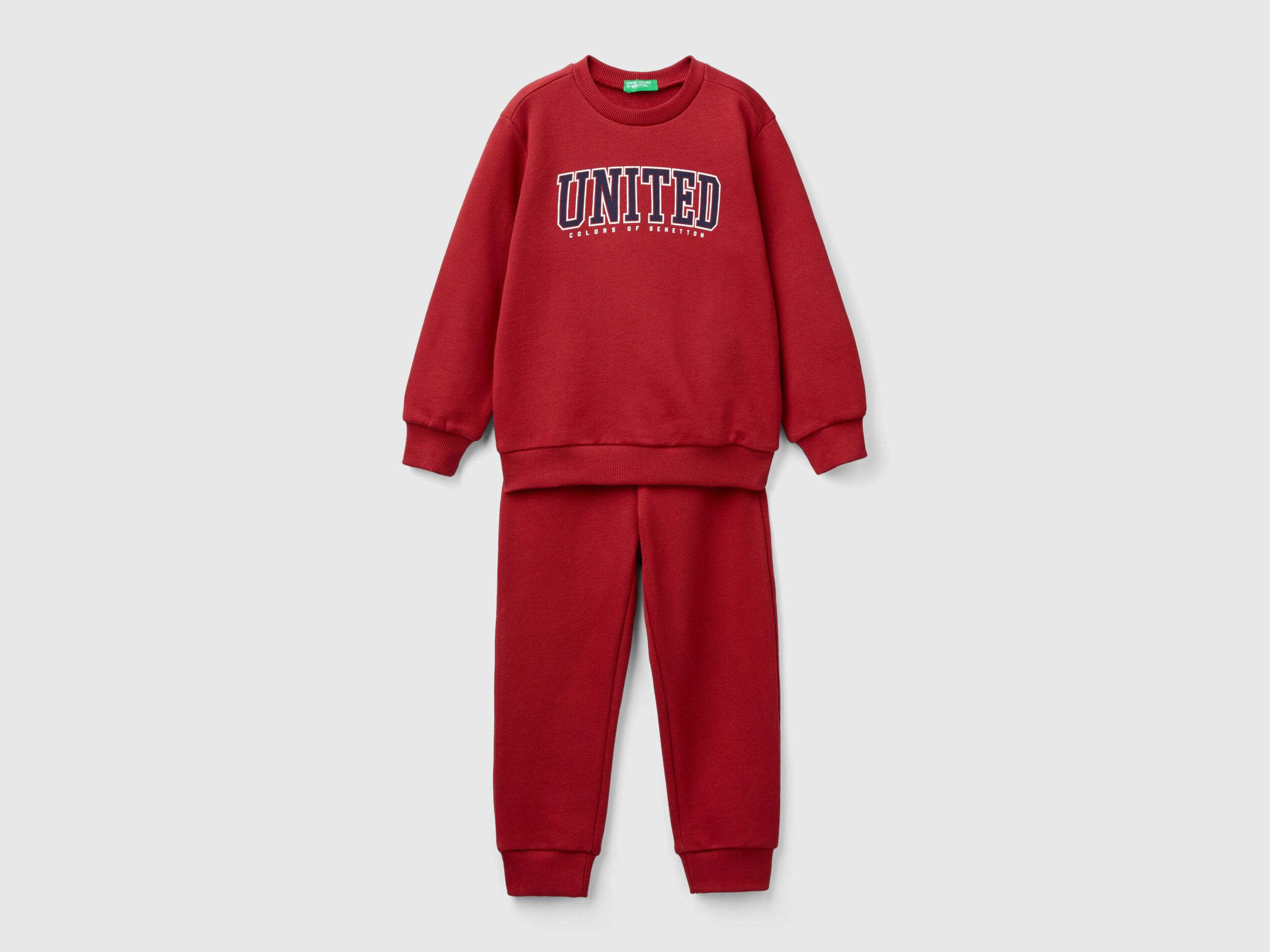 Sweat tracksuit with logo Red Benetton