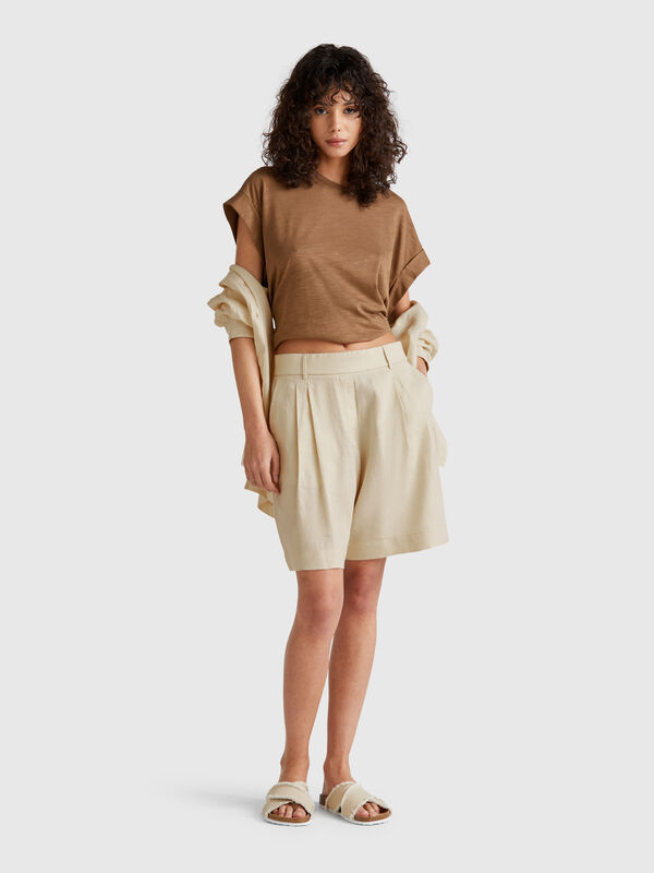Bermudas 100% lino Mujer