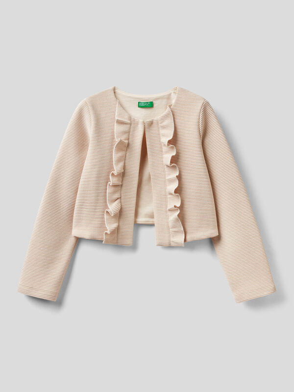 Jacket with lurex and rouches Junior Girl
