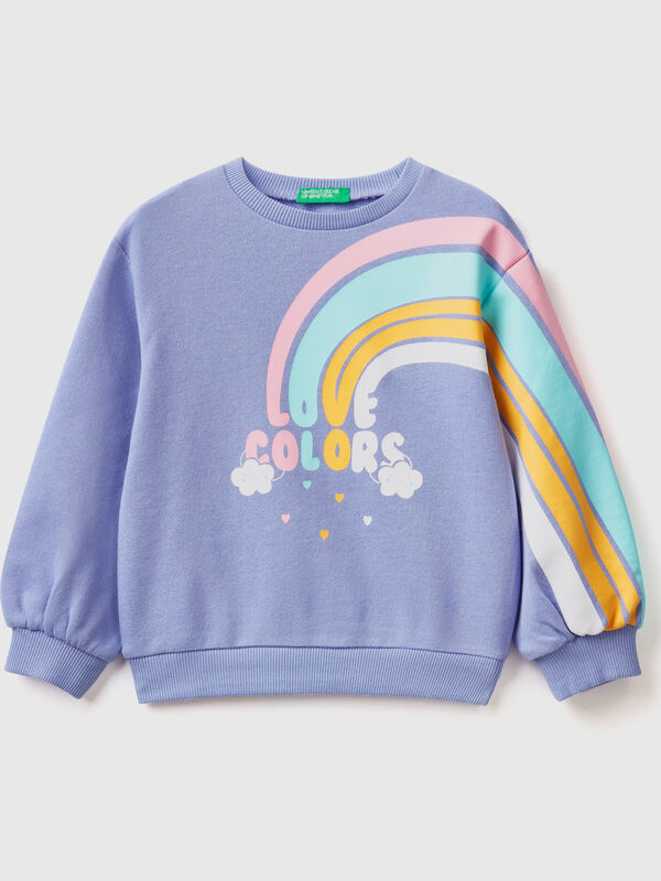 Pullover sweatshirt with rainbow print Junior Girl
