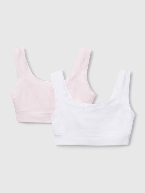 Dos tops de algodón súper elásticos Niña