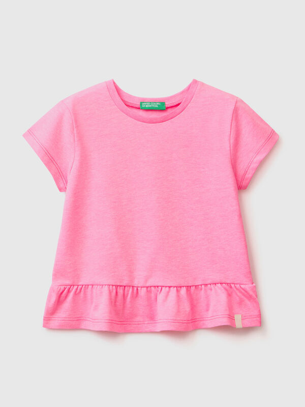 Camiseta De Manga Corta Elástica Y Casual De Color Liso * Para Bebé Niña