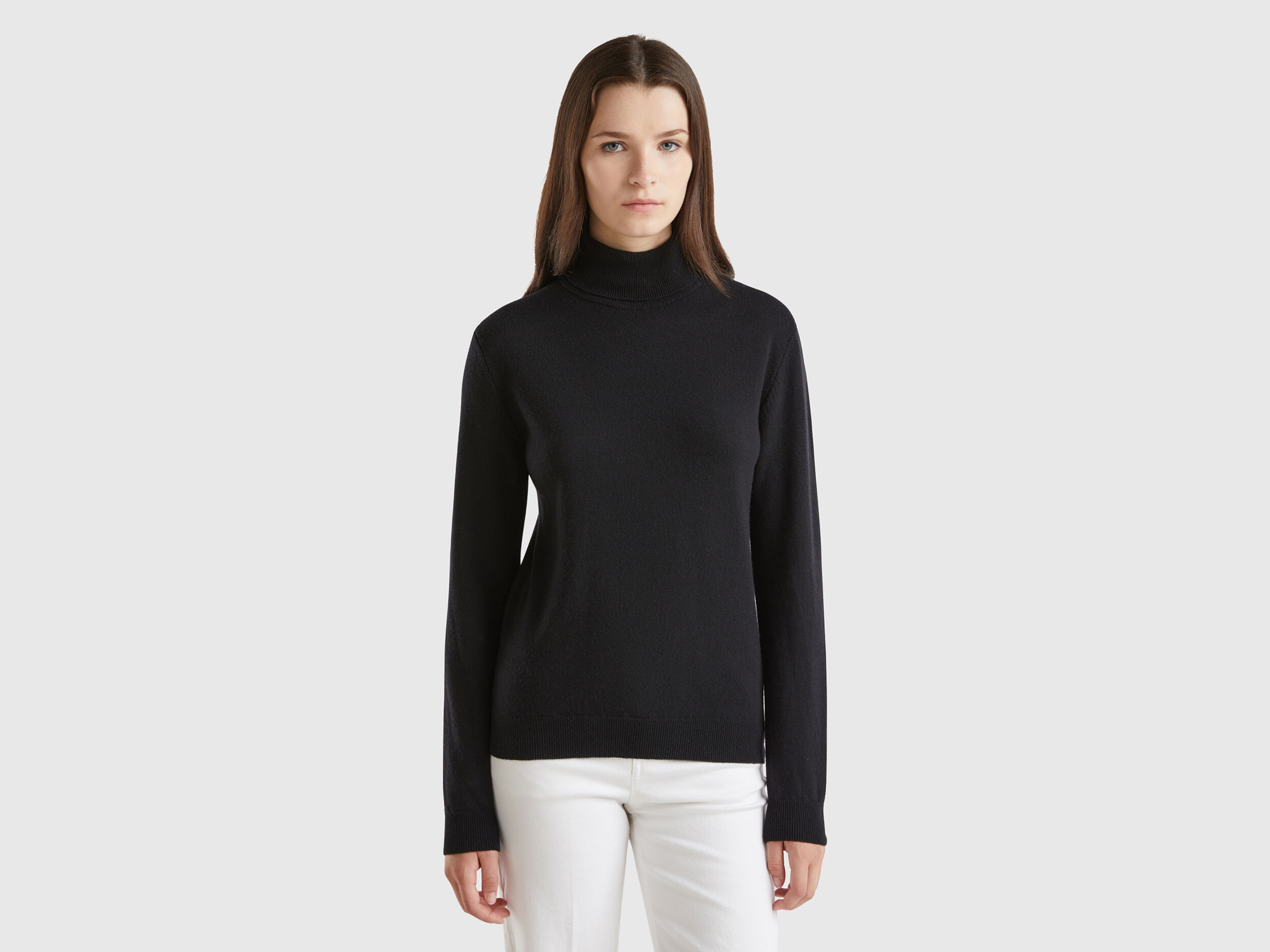 Women s High Collar Merino Wool Sweaters Women 2024 Benetton