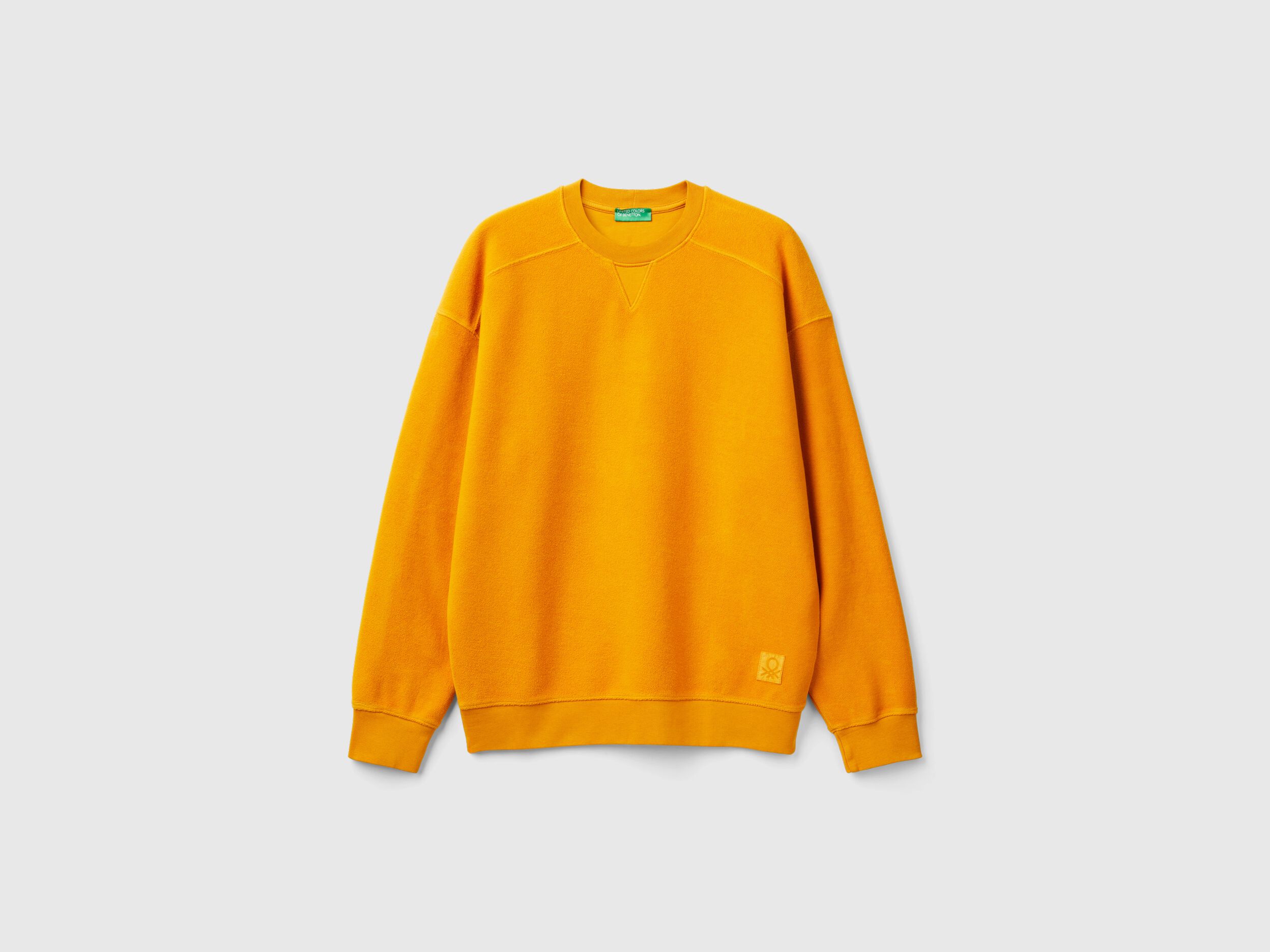 Pure cotton sweatshirt Yellow Benetton