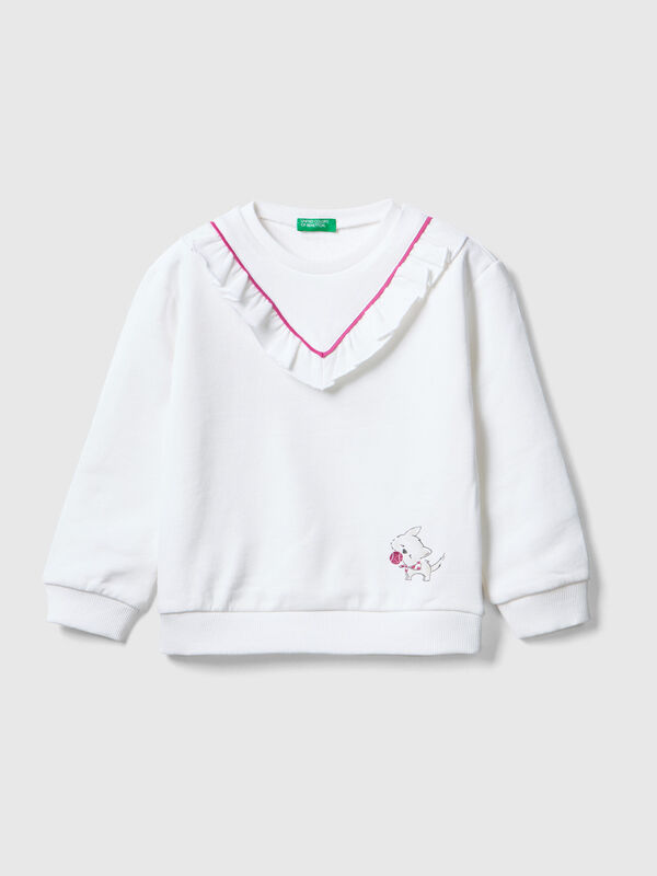 Sweatshirt with ruffles and print Junior Girl