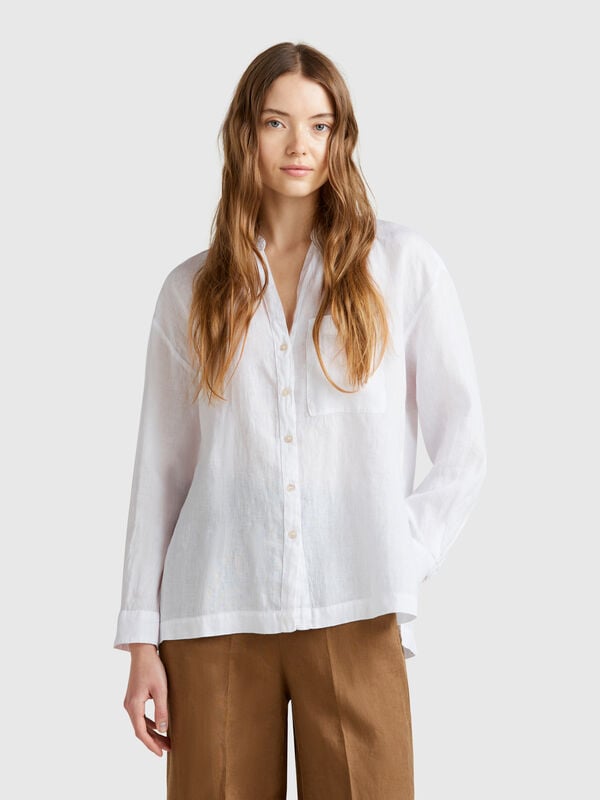 Camisa oversize de puro lino Mujer