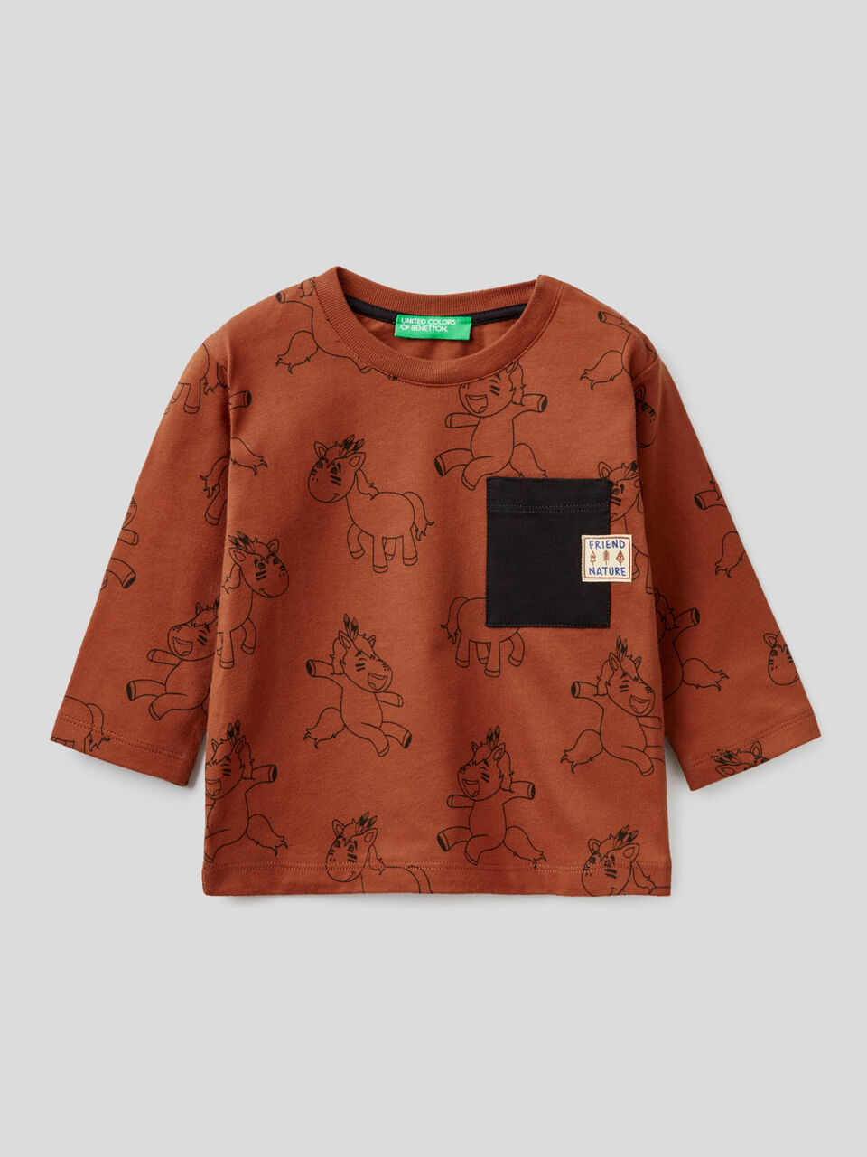 T-shirt with horse print image number 1