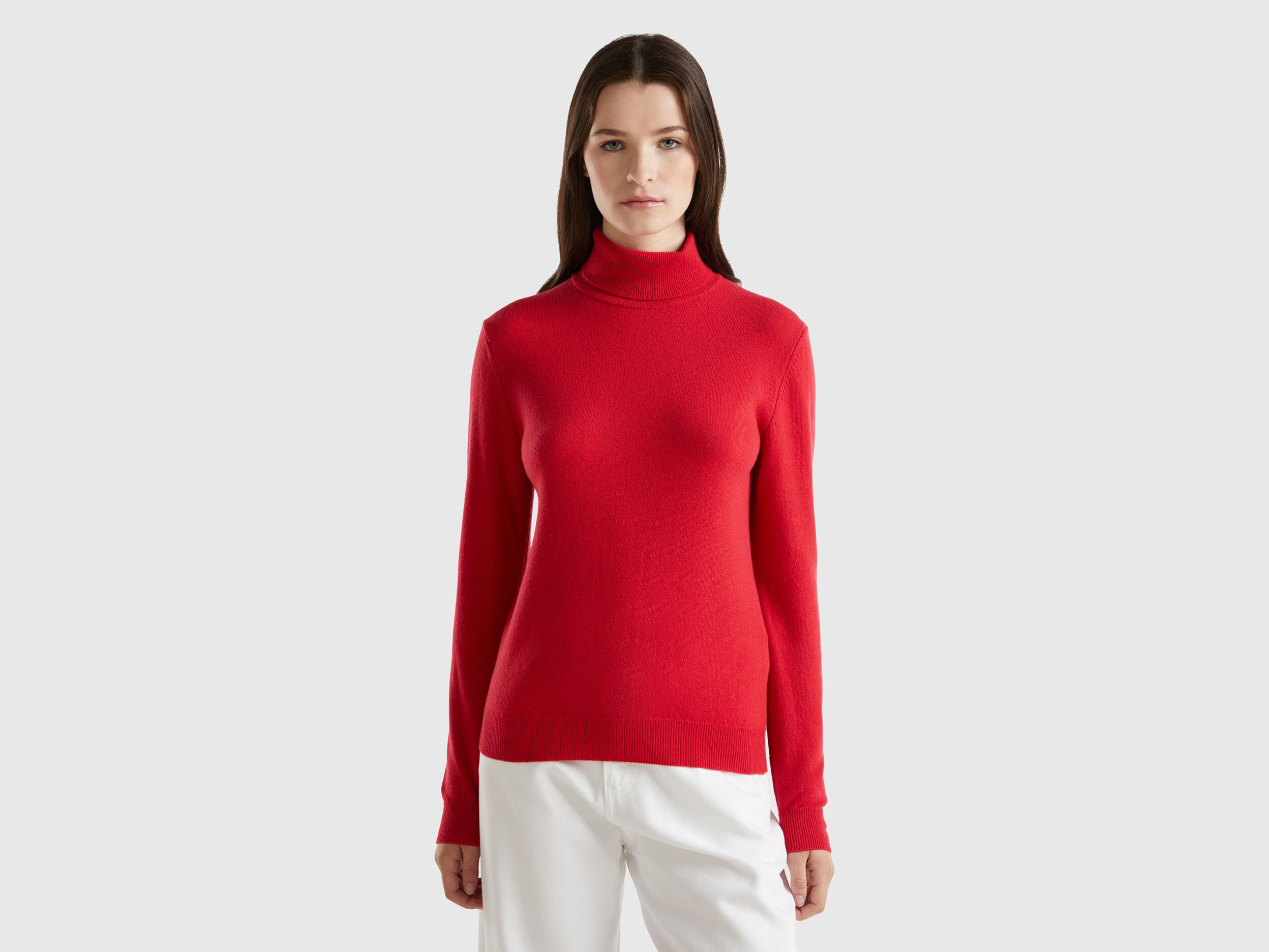 Women s High Collar Merino Wool Sweaters Women 2024 Benetton