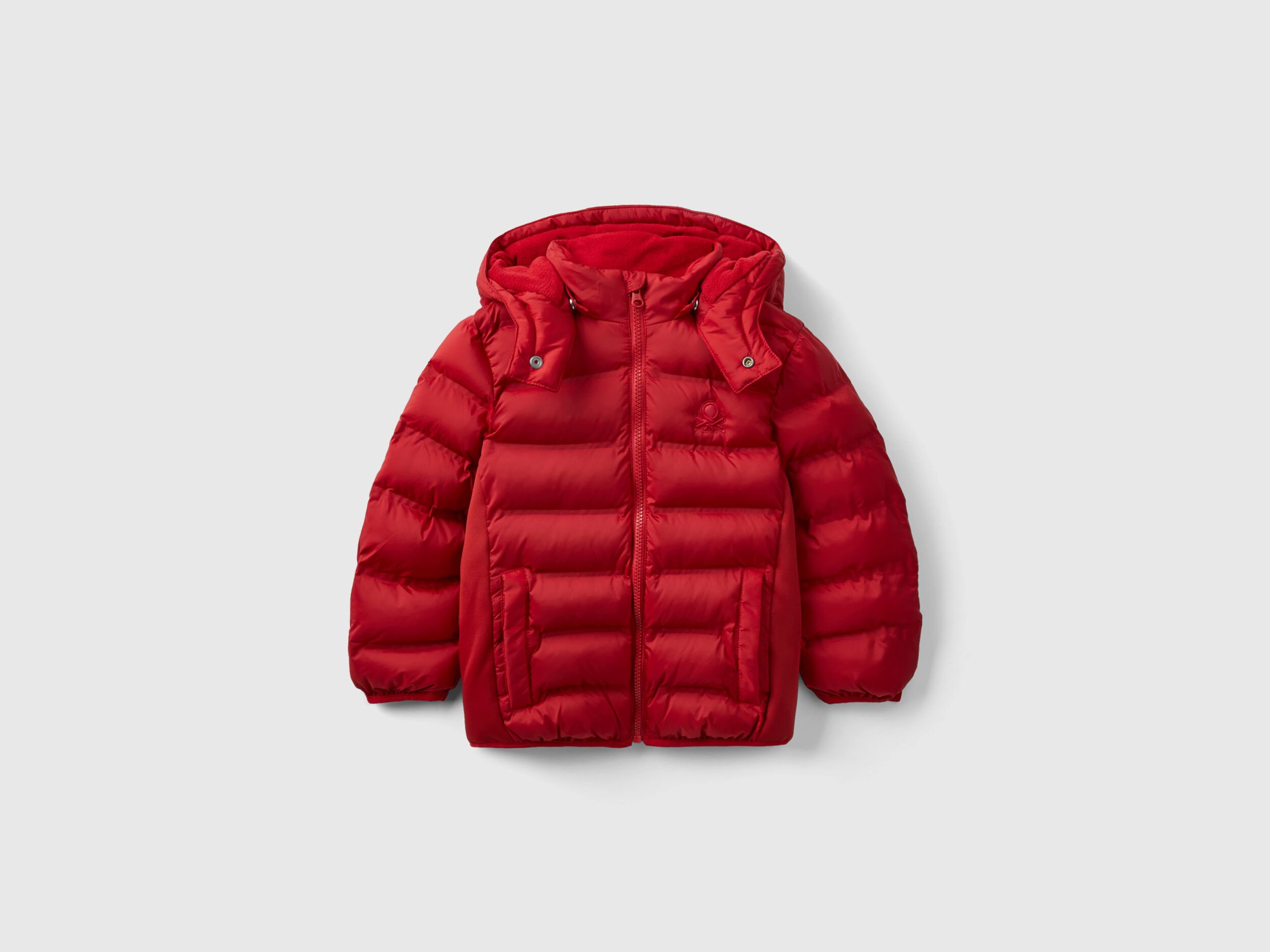 Cazadora con detalles de neopreno Rojo Benetton