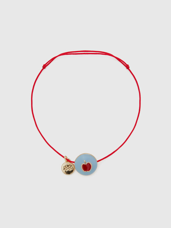 Sky blue bracelet with apple pendant Women