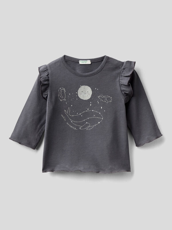 T-shirt with glitter print New Born (0-18 months)