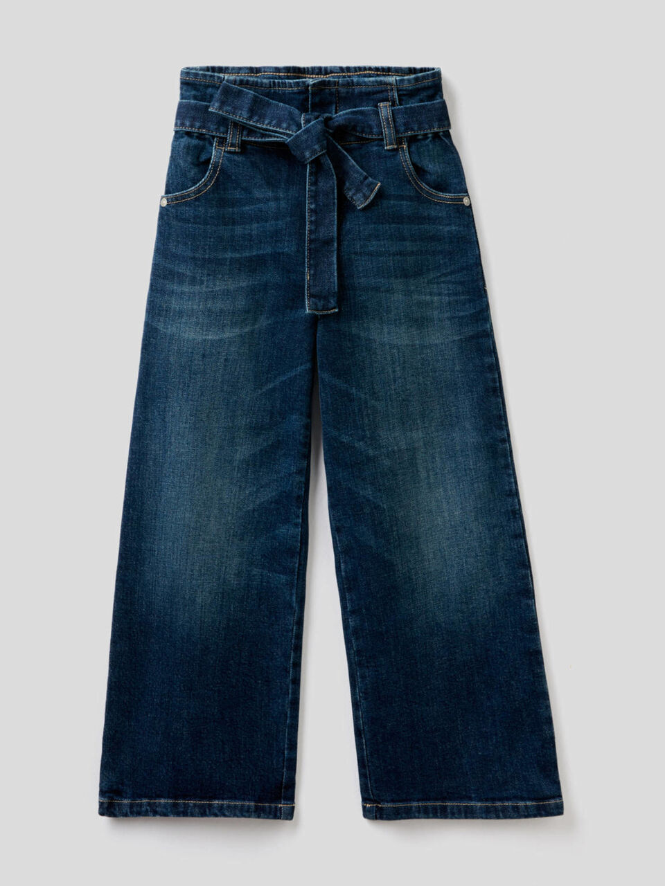 Wide leg jeans with sash image number 1