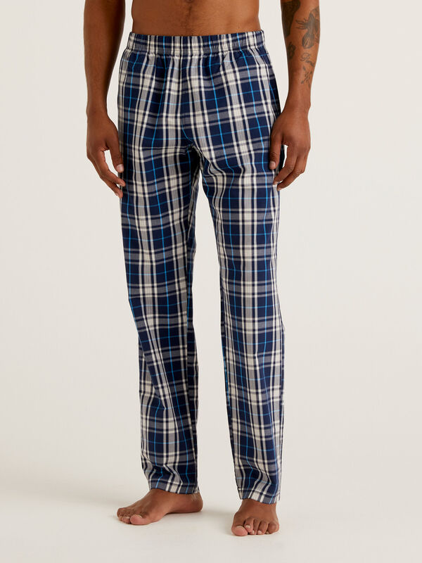 Check trousers in cotton canvas Men